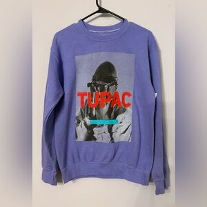 TUPAC Unisex Sweatshirt Purple Graphic Long Sleeve 2PAC Tag Size SM Coachella